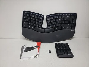 Genuine Microsoft Sculpt Ergonomic Wireless Keyboard 1559 W/ Dongle - PARTS ONLY - Picture 1 of 5