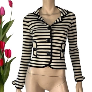 ⭐ALANNAH HILL SIZE 8 AU SUICIDE WATCH JACKET STRIPED STRETCH KNIT - Picture 1 of 10