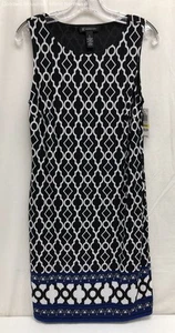 NWT Women's International Concepts Black / White / Blue Sleeveless Dress Size M - Picture 1 of 6