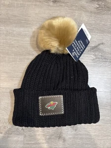 Minnesota Wild Love Your Melon schwarze Beanie mit Bündchen und abnehmbarem Bommel - NEU - Bild 1 von 8