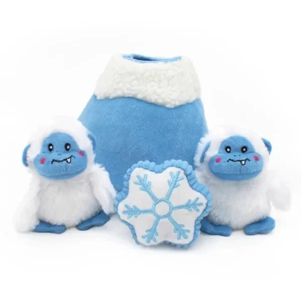 Zippy Paws Holiday Burrow Dog Toy - Yeti Mountain + 3 Squeaker Toys - Image 1 of 1