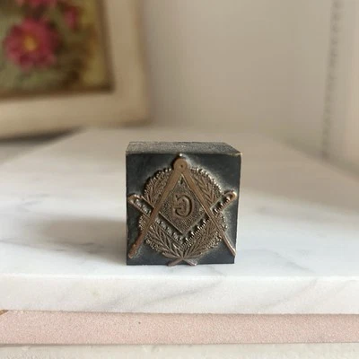 Vintage SHRINERS MASONIC Brass Wood Letterpress Printing Stamps/Blocks - Image 1 of 4