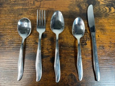 5 x Cuchara tenedor Marcrest MCM acero inoxidable Atomic Star Citation Starburst Foto 1 de 4