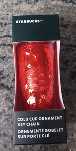 Starbucks '23 Holiday Red Prism Diamond Cold Cup Christmas Ornament Schlüsselanhänger NEU - Bild 1 von 3