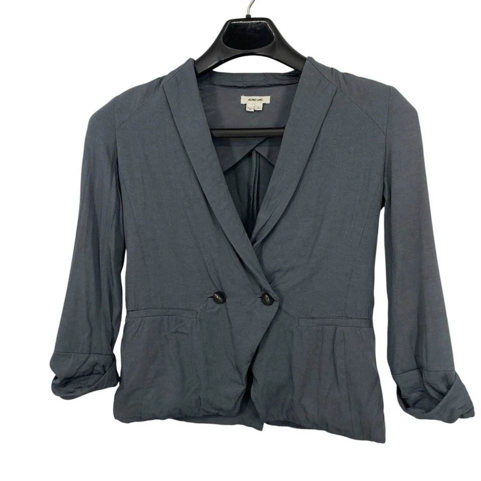 Blazer de crepé Helmut Lang gris manga enrollable talla 0 ropa de trabajo minimalista Foto 1 de 4