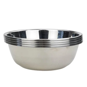 Set of 4 Stainless Steel Serving Bowls, Preparing and Mixing Bowls for Kitchen - Picture 1 of 7