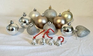 15er Set Christbaumschmuck Weihnacht Deko Silber Plastik - Bild 1 von 5