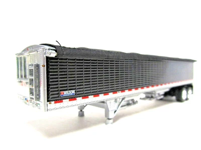 DCP / FIRST GEAR 1/64 SCALE WILSON GRAIN TRAILER TALL SIDES, BLACK / BLACK TARP - Image 1 of 4