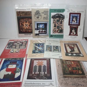 Lot Of 11 Holiday Christmas Santa Quilting Patterns Wall Hangings Pillows, Etc, - Picture 1 of 11