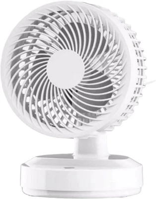White Compact Desktop Fan – Silent 3-Speed Oscillating Mini Table Cooling Fan - Image 1 of 4
