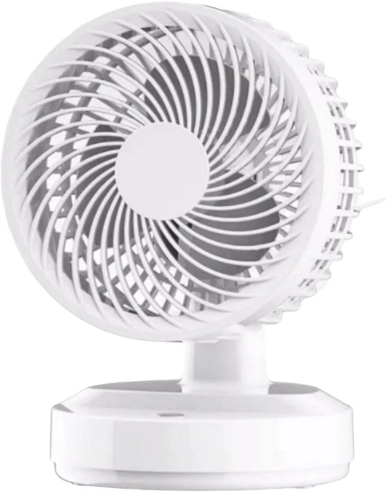 White Compact Desktop Fan – Silent 3-Speed Oscillating Mini Table Cooling Fan - Image 1 of 4
