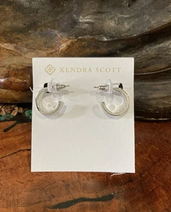 Kendra Scott Henry Huggie Creolen Silber Ohrringe Neu mit Etikett - Bild 1 von 6