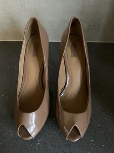 Zara Nude Peep Toe Stiletto Shoes Size 7 - Picture 1 of 9