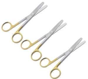 TC Operating Dressing Medical Surgical Scissors Curved B/B 14.5cm 5.5" T/C 3 Pcs - Picture 1 of 6