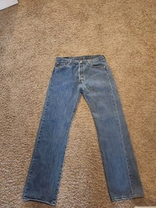 Vintage Levis 501  Denim Jeans Button Fly Straight Leg 36x34 - Picture 1 of 7