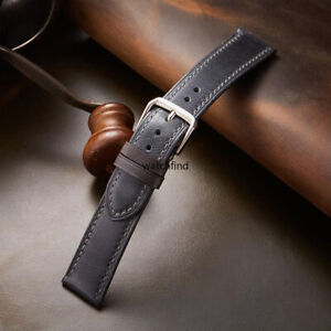 Retro Soft Thin Leather Replacement Watch Band Strap Bracelet Pin Buckle Clasp