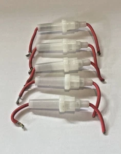 LOT OF 5 IN LINE FUSIBLE LINK GLASS FUSE STYLE WIRE HARNESS CONNECTOR 14AWG - Picture 1 of 4