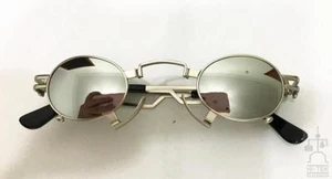 Ovalado Plata Espejo Lentes Vampiro Cosplay Gafas de Sol Ciencia Fi Hombres Steampunk - Imagen 1 de 6