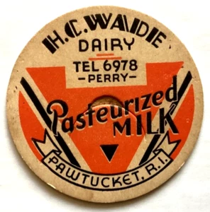 H. C. WADE DAIRY MILK PAWTUCKET RHODE ISLAND RI MILK CAP - Picture 1 of 1