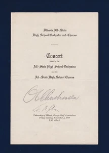 Olaf Christiansen & Frederick Stiven firmado 1939 U of I programa de conciertos de música - Imagen 1 de 4