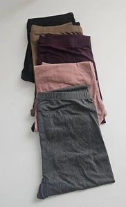 Women 5 Pack Classic Leggings Solid No Pockets High Waist Size 1XL NEW - Picture 1 of 2