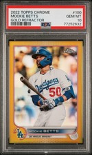 2022 Topps Chrome #100 Mookie Betts Gold Refractor /50 PSA 10 GEM MINT RARE SP