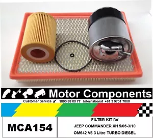 FILTER SERVICE KIT for JEEP COMMANDER XH Turbo Dies V6 3L OM642 DOHC 5/06>3/2010 - Picture 1 of 2
