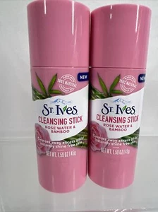 (2) St. Ives Cleansing Stick Pink Rose Water & Bamboo Hydrate 1.59 oz - Picture 1 of 2
