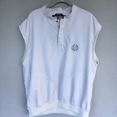 Zero Restriction Vest Jacket Men’s M Windbreaker Microsuede Golf Logo Cream  - Image 1 of 4