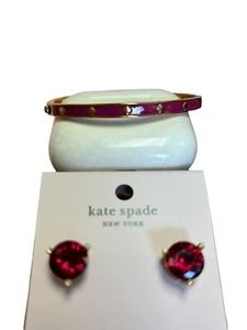 KATE SPADE STUD EARRINGS GUMDROP STUDS CUBIC ZIRCONIA & MATCHING BRACELET - Picture 1 of 5