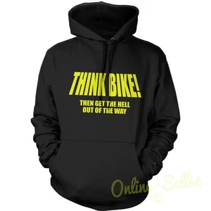 THINK BIKE HOODIE HOODY MEN MOTORBIKE BIKER GIFT WOMEN KID SUPER MOTORCYCLE - Picture 1 of 1