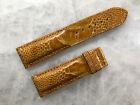 22mm/20mm Genuine Real Yellowish Brown Ostrich Leather Padded Watch Strap Band