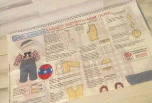 Daisy Kingdom fabric panel Raggedy Andy's Classic Outfit 25" Simon & Schuster   - Picture 1 of 11