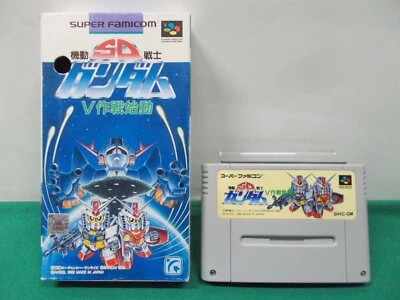 SNES -- SD GUNDAM : V SAKUSEN SHIDO --  Super famicom. Japan Game. 12778 - Image 1 of 4