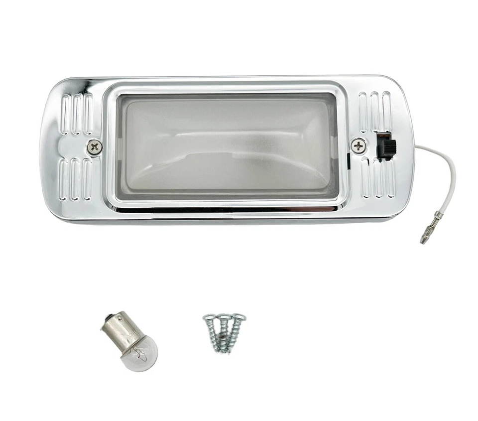 Conjunto de lámpara de luz domo cromada para camioneta Chevy GMC 1947-1955 primera serie Foto 1 de 4