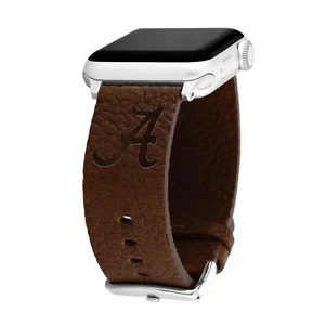 Correa de reloj de cuero Alabama Crimson Tide compatible con Apple Watch - Imagen 1 de 12