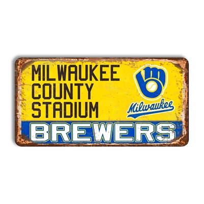 Metal sign Milwaukee Brewers vintage Milwaukee Brewers home stadium street sign - Image 1 of 4