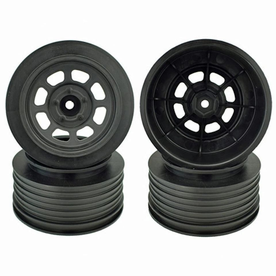 Ruedas de recorrido corto DE Racing DER-DS4-RB Speedway (negro) (4) (21,5 mm retroceso) Foto 1 de 1