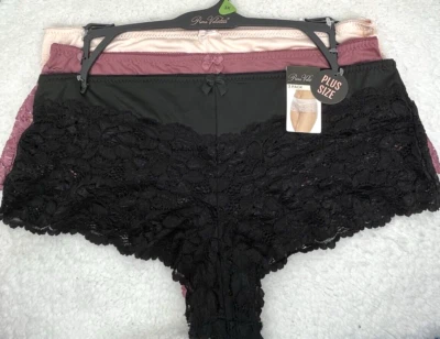 Calcinha sexy Prima Valentina feminina masculina renda tamanho 3XL 3 peças preta/vinho/bege - Imagem 1 de 4