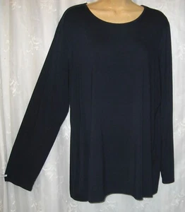 GRÖSSE 3 VON CHICO'S MITTERNACHTSBLAU STRETCH VISKOSE TUNIKA STRICK T-SHIRT TOP BLUSE - Bild 1 von 3