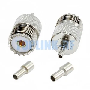 10x UHF SO-239 Female Jack Crimp RF Connector For RG174 RG178 RG316 LMR100 Cable - Picture 1 of 5