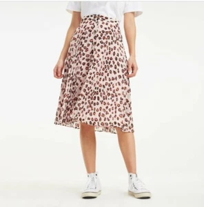 Tommy Hilfiger Midi Skirt Pleated Leopard Print RRP £100 Small - Picture 1 of 3