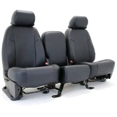 Fundas de asiento de cuero sintético premium perforadas Coverking negras para Acura CL Foto 1 de 4