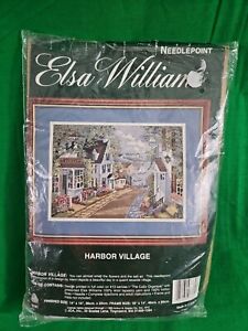 Elsa Williams Harbor Village 14" x 10" Needlepoint Kit 06381 Has Been Started