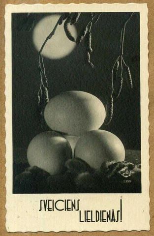 Latvia 1938 Easter Postcard w/Jelgava Cancel Cover