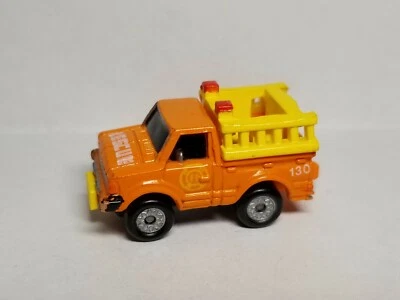 Vintage Micro Machines Datsun Fire Rescue Truck Orange Yellow Ladder Galoob 1986 - Image 1 of 4