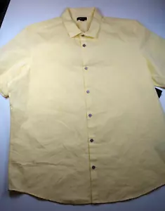 ALFANI Men's Golden Orchards Yellow Bedfor Cord Front Button Shirt NEW 2XL XXL - Picture 1 of 3