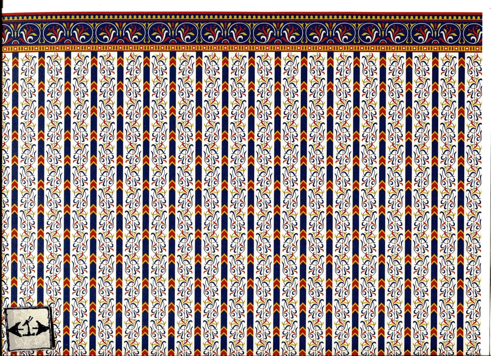 Brodnax Prints Rooster 1kt605 Kitchen Wallpaper Dollhouse 1/12 Scale