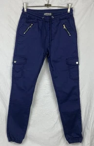 Wakee Denim Navy Blue Chino Cargo Jogger BNWT - Picture 1 of 11