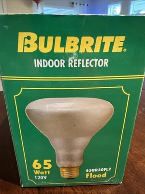 BULBRITE 65BR30FL2 65W 120V Reflector Flood Indoor Rare! Hard To Find! - Image 1 of 3